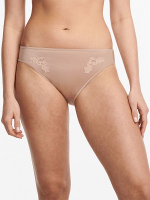 Beige Brown Chantelle Hedona Women Bikini Bottoms | NVQ6512NM