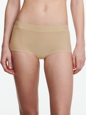 Beige Brown Chantelle SoftStretch Boyshort Women Briefs | TKR8873ZL