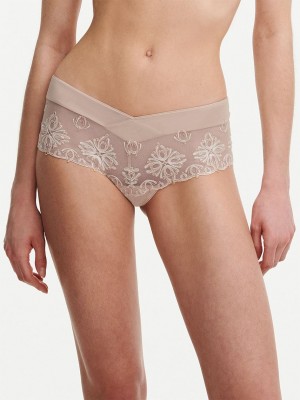 Beige Chantelle Champs Elysees Lace Women Hipster Panty | YOT3335CC