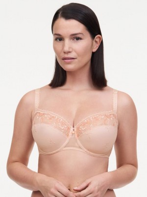 Beige Chantelle Every Curve Lace Full Demi Women Bras | WYK813KV