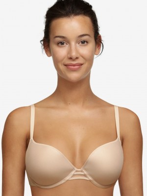 Beige Chantelle Nais Push-Up Women Bra | MHX8029GW