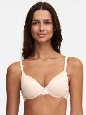 Beige Pink Chantelle Day to Night Smooth Custom Fit Women Bras | AUF7514MO