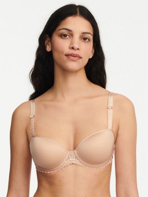 Beige Pink Chantelle Every Curve Demi Memory Foam Women Bras | NMD4837UL