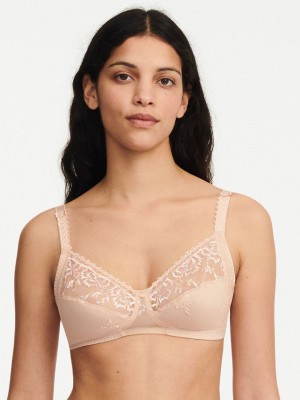 Beige Pink Chantelle Every Curve Full Coverage Wireless Women Bras | AYB5289QY