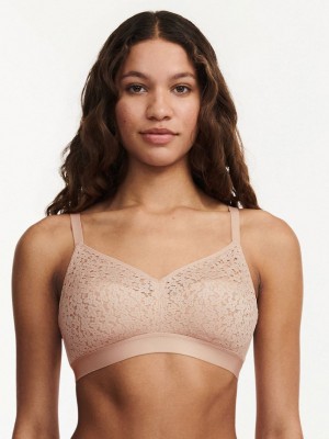 Beige Pink Chantelle Norah Comfort Supportive Wirefree Women Bras | LCF611HW