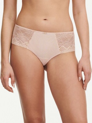 Beige Pink Chantelle Origins Lace Women Hipster Panty | THE6697GK