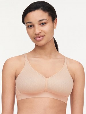 Beige Pink Chantelle Smooth Lines Back Smoothing Wireless Women Bras | XFL10053NW