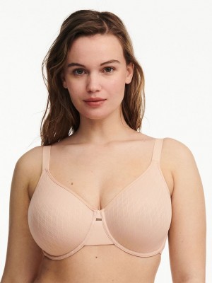 Beige Pink Chantelle Smooth Lines Back Smoothing Minimizer Women Bras | OZN5482JA