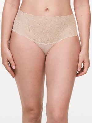 Beige Pink Chantelle SoftStretch Lace Women Briefs | LAK698ZS