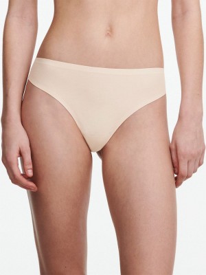 Beige Pink Chantelle SoftStretch Women Thong Panty | HMM4918YU