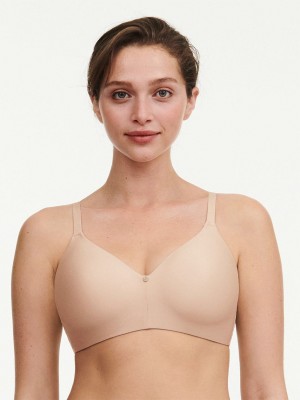 Beige Rose Chantelle C Jolie Wirefree Women T-Shirt Bra | IJL3990HU