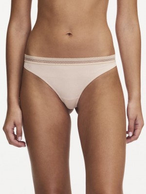 Beige Rose Chantelle Dream Today Women Thong Panty | VYQ5188LP