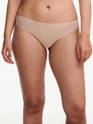 Beige Rose Chantelle SoftStretch Women Thong Panty | SYV157XS