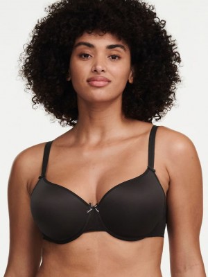 Black Chantelle Basic Invisible Smooth Support Women T-Shirt Bra | HXR9026XQ