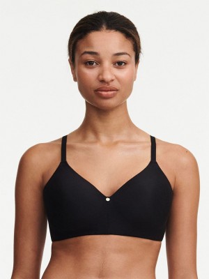 Black Chantelle C Jolie Wirefree Women T-Shirt Bra | LIC2516BA