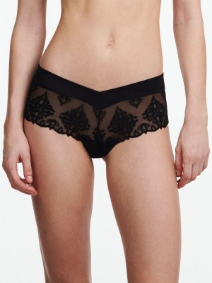 Black Chantelle Champs Elysees Lace Women Hipster Panty | SAG4954LM