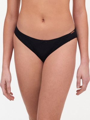 Black Chantelle Champs Elysees Women Bikini Bottoms | FIW8979FA