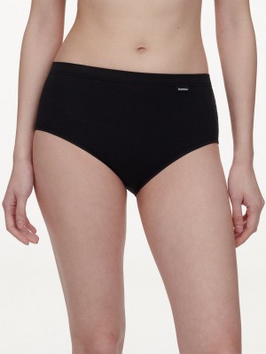 Black Chantelle Cotton Comfort High Waist Women Briefs | PHS2533OF