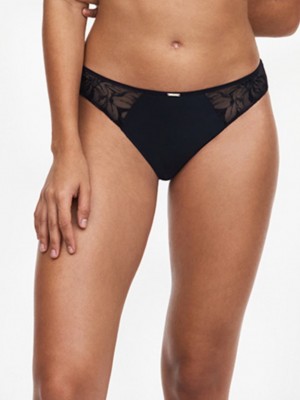 Black Chantelle Fleurs Women Bikini Bottoms | MXX8820EZ