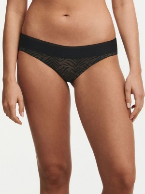 Black Chantelle Graphic Allure Lace Women Bikini Bottoms | OZQ7910DN