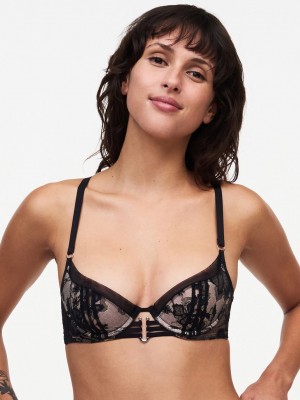 Black Chantelle Impulse Push-up Women Bra | YTR8756QN