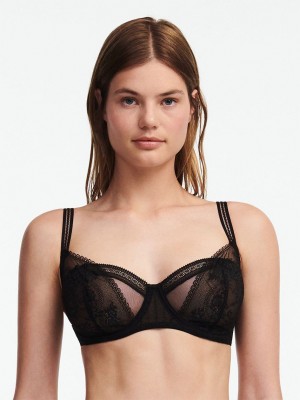 Black Chantelle Maddie Demi Women Bras | PNU274NZ