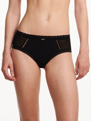 Black Chantelle Monogram Women Hipster Panty | PLJ152ZV