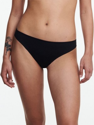 Black Chantelle Nais Women Thong Panty | CQQ721VX