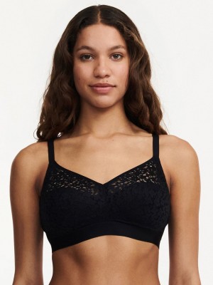 Black Chantelle Norah Comfort Supportive Wirefree Women Bras | ZGO121OF