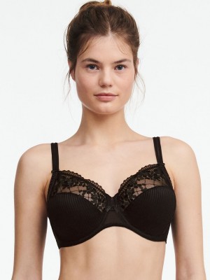 Black Chantelle Pont Neuf Full Coverage Women Unlined Bra | PAU5117FI