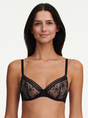 Black Chantelle Prisca Underwire Women Bras | SMQ10098RT