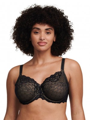 Black Chantelle Rive Gauche Full Coverage Women Unlined Bra | KYM4745CG