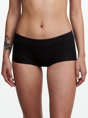 Black Chantelle SoftStretch Boyshort Women Briefs | KNH6760TS