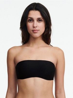 Black Chantelle SoftStretch Padded Bandeau Women Bras | CXB583BN