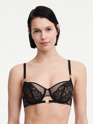 Black Chantelle tXture Demi Women Bras | MAR9139OU