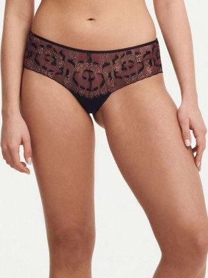 Black Multicolor Chantelle Nightfall Lace Women Hipster Panty | HKK9854NE