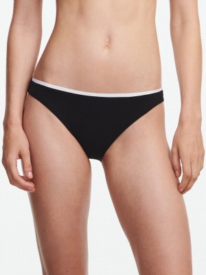 Black White Chantelle Authentic Swim Women Bikini Bottoms | IOG6342UY