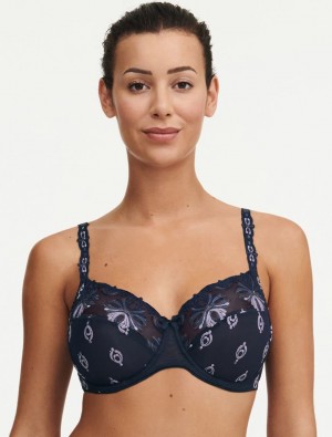 Blue Multicolor Chantelle Champs Elysees Full Coverage Women Unlined Bra | UVR5352KU