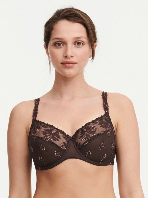 Brown Chantelle Champs Elysees Full Coverage Women Unlined Bra | PLE4191PY