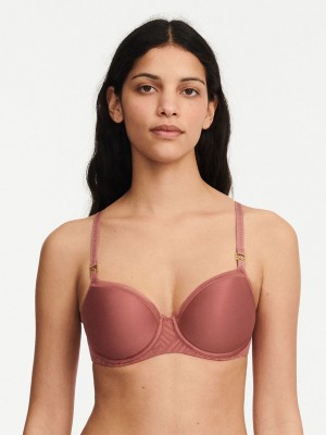 Brown Chantelle Graphic Allure Smooth Custom Fit Demi Women T-Shirt Bra | ORP4473AZ