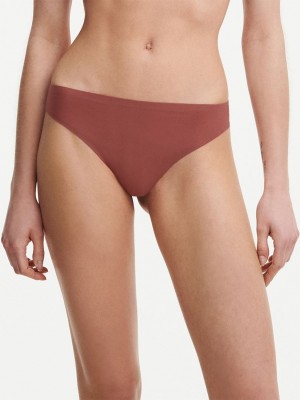 Brown Chantelle SoftStretch Women Thong Panty | ATO3152MO