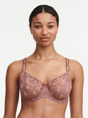 Brown Multicolor Chantelle Champs Elysees Full Coverage Women Unlined Bra | WJI9018XE