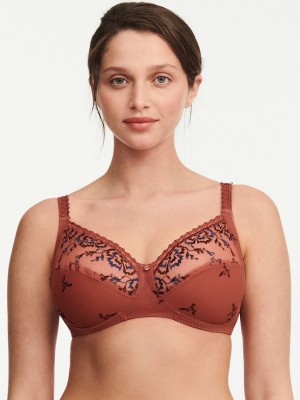 Brown Multicolor Chantelle Every Curve Full Coverage Wireless Women Bras | MOH4970WC