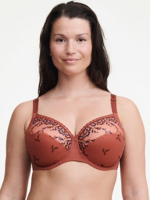 Brown Multicolor Chantelle Every Curve Full Coverage Women Unlined Bra | QYP30100LQ