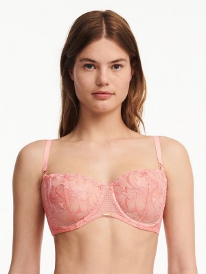 Coral Chantelle Fleurs Demi Women Bras | EDS8755LR