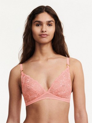 Coral Chantelle Fleurs Wirefree Women Bras | TNK8297GC