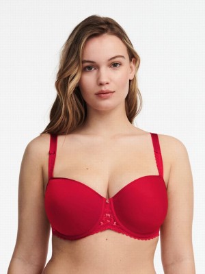 Deep Red Coral Chantelle Every Curve Demi Memory Foam Women Bras | UTF2595CX