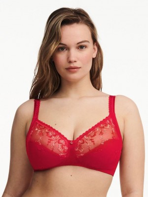 Deep Red Coral Chantelle Every Curve Full Coverage Wireless Women Bras | SNU5257PH