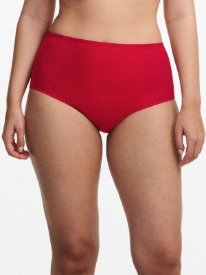 Deep Red Coral Chantelle Every Curve High Waist Women Briefs | QMX7518TT