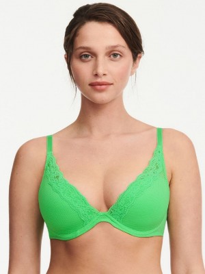 Green Chantelle Brooklyn Plunge Women Bras | LVU2080MO